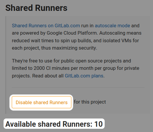 shared runners